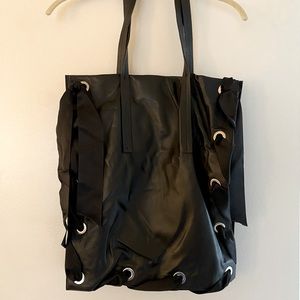 Topshop Vegan Leather and Ribbon Bag
